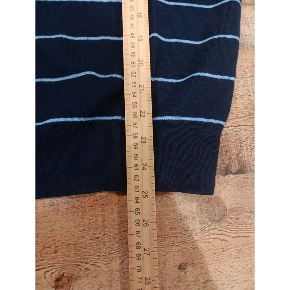 Polo Ralph Lauren Sweater Mens Large Stripe Pima Cotton V Casual Preppy Vtg 2563